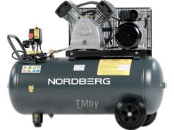 Компрессор поршневой с ременной передачей 380В, ресив. 100л, 500л/мин NORDBERG NCP100/500