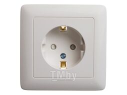 Розетка С/У с заземлением со шторками 16А, 250В, БЕЛЫЙ. ХИТ Schneider Electric RS16-136-B