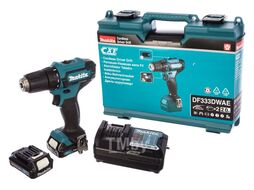 Аккум. дрель-шуруповерт MAKITA DF 333 DWAE в чем. (12.0 В, 2 акк., 2.0 А ч Li-Ion, 2 скор., 30 Нм, шурупы до 8 мм)