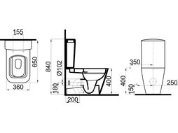 Унитаз-компакт Idevit Rimless Halley с сиденьем SoftClose Slim SETK3204-0316-001-1-1100