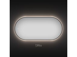 Овальное зеркало с фоновой LED-подсветкой Wellsee 7 Rays Spectrum 172201960 (120*60 см, черный контур, сенсорная кнопка)