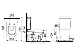 Унитаз-компакт Idevit Alfa Rimless с сиденьем Slim Soft Close SETK3104-0316-001-1-8100