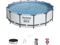 Каркасный бассейн Bestway Steel Pro Max 56950 (427x107см, с фильтр-насосом, лестницей и тентом)