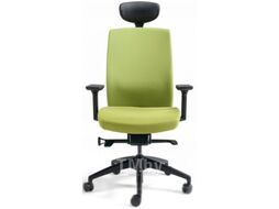 Кресло офисное Bestuhl J2 Black Pl с подголовником и подлокотником (зеленая ткань)