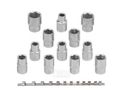 Набор головок 12пр. 1/2" 6гр.(10-19,22,24мм), на планке Rock FORCE RF-4121-5