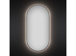Овальное зеркало с фоновой LED-подсветкой Wellsee 7 Rays Spectrum 172201930 (55*110 см, черный контур, сенсорная кнопка)