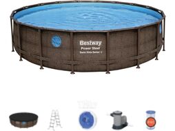 Каркасный бассейн Bestway Power Steel Swim Vista 56977 (549x122, с фильтр-насосом и лестницей)