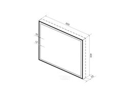 Прямоугольное зеркало с фронтальной LED-подсветкой Wellsee 7 Rays Spectrum 172201130 (65*40 см, черный контур, сенсорная кнопка)