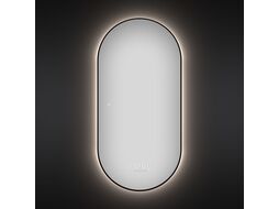 Овальное зеркало с фоновой LED-подсветкой Wellsee 7 Rays Spectrum 172201540 (55*100 см, черный контур, сенсорная кнопка)