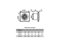 Вентилятор накладной AURA D125 обр.клапан MRH DICITI AURA 5C MRH