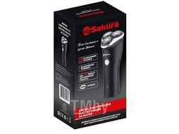 Бритва электрическая SAKURA [SA-5427BK] черная, 3 гол, сухое и влажн. бритье, аккумулятор
