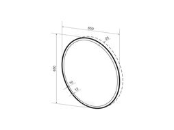 Круглое зеркало с фронтальной LED-подсветкой Wellsee 7 Rays Spectrum 172200210 (D = 65 см, черный контур, сенсорная кнопка)