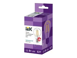 Лампа IEK A60 11Вт 4000К E27 230В / LLF-A60-11-230-40-E27-CL (нейтральный белый)