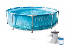 Каркасный бассейн Intex Metal Frame Beachside / 28208 (305х76) (c фильтром и насосом)
