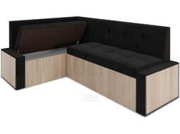 Уголок кухонный мягкий Mebel-Ars Таллин левый 190x83x120 (велюр черный НВ-178 17)