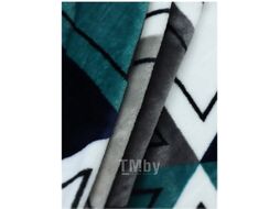 Плед TexRepublic Absolute Flannel Треугольники Фланель 1.5 / 26221 (морская волна/серый/белый)