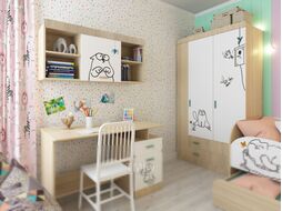 Комплект мебели для спальни Аквилон Кот (туя светлая/белый)