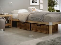 Двуспальная кровать Домаклево Канапе 2 200x200 (береза/натуральный)