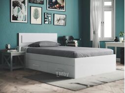 Двуспальная кровать Mio Tesoro Абрау с ящиками 160x200 (белый текстурный)