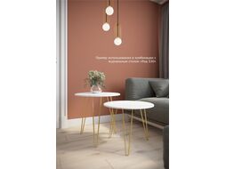 Журнальный столик Калифорния мебель РИД Голд 430 (белый мрамор)