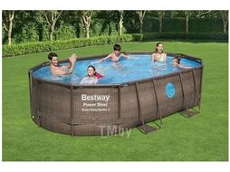 Каркасный бассейн Bestway Power Steel Swim Vista 56714 (427x250x100, с фильтр-насосом и лестницей)
