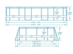 Каркасный бассейн Bestway Power Steel Swim Vista 56714 (427x250x100, с фильтр-насосом и лестницей)