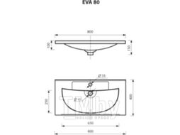 Тумба с умывальником Misty Тондо + Evva 80 / П-Тон09080-012 + Р-Евв14080-Д (подвесная)
