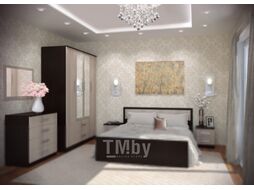 Двуспальная кровать Rikko Камелия 160x200 (венге/дуб атланта)