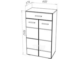 Комод НК Мебель Gloss КМВ-60 / 73374543 (белый/черный)