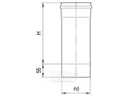 Труба дымохода Ferrum Ф180 / f1023 (1м, 430/0.8мм)