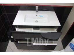 Тумба с умывальником Roca Victoria Nord 80 / 732799C000 + ZRU9302833 (черный, 3 ящика)