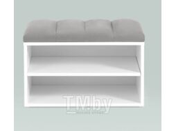 Тумба в прихожую Stool Group Хольст / vt-holst-904 (белый/велюр серый)