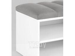 Тумба в прихожую Stool Group Хольст / vt-holst-904 (белый/велюр серый)