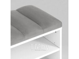 Тумба в прихожую Stool Group Хольст / vt-holst-904 (белый/велюр серый)