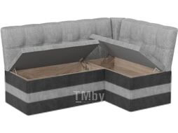 Уголок кухонный мягкий ТриЯ Оскар исп.2 (микровелюр Wellmart Silver/Graphite)