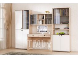 Шкаф с витриной Mobi Бостон 13.156 (дуб эндгрейн элег./милк рикамо софт)