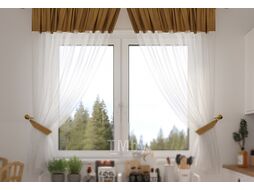 Комплект штор LEGRAND Софт-Вуаль 135x160 / 58 091 386 (2шт, с подхватами, золотой)
