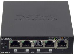Коммутатор D-Link DES-1005P/B1A (5 x FE (4 x PoE+), 60W)