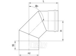 Поворот дымохода Ferrum Ф115 / f2403 (угол 90, 430/0.5мм)