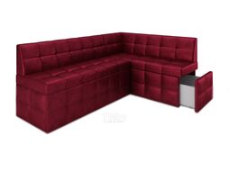 Уголок кухонный мягкий Mebel-Ars Атлантис правый 190x84x120 (бархат красный Star Velvet 3 Dark Red)