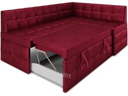 Уголок кухонный мягкий Mebel-Ars Атлантис правый 190x84x120 (бархат красный Star Velvet 3 Dark Red)
