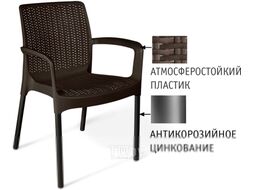 Стул садовый Sheffilton SHT-S68 (черный/коричневый/черный муар)