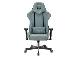 Кресло игровое Zombie VIKING KNIGHT Fabric синий Light-27 с подголов. крестов. металл