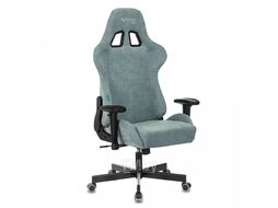 Кресло игровое Zombie VIKING KNIGHT Fabric синий Light-27 с подголов. крестов. металл
