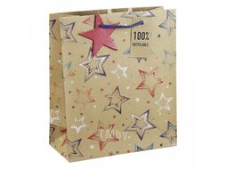Пакет бумажный подарочный 21,5*10,2*25,3 см "Stars kraft" Rhodia 30603-3C