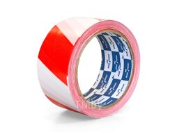 Лента оградительная 50 мм*200 м, 30 мкм, бело-красный Klebebander 520