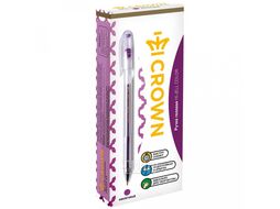 Ручка гелевая "Hi-Jell Color", 0,7 мм., прозр., стерж. фиолетовый CROWN HJR-500HB/HJR-500H