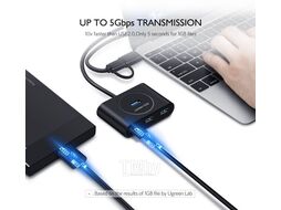 Хаб UGREEN USB 3.0 Hub 0.5m CR113 (Black) (20290)