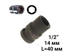 Головка торцевая 14мм 1/2" 6-гранная ударная L=40мм ЭВРИКА ER-95707