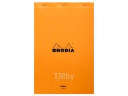 Блокнот А5 148*210 мм, 80 л., в клетку скоба сверху, обл. карт., оранжевый Rhodia 16200С